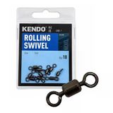 Kendo Rolling Swivel No:6 Siyah Nikel Balıkçı Fırdöndü (10'Lu Paket)