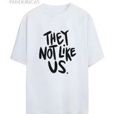 Kendrick Lamar " They Not Lıke Us " Tasarımı Yazılı Baskılı Yazılı Pamuklu Unisex Tişört - Beyaz - XL