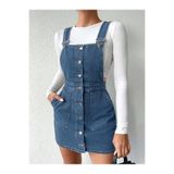 KENE JEANS ÖN DÜĞMELİ ETEKLİ KOYU MAVİ BAHÇEVAN ELBİSE