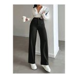 KENE JEANS YÜKSEK BEL SİYAH KETEN BOL PAÇA TAM KALIP PANTOLON