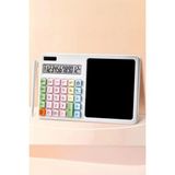 Kenko 12 Haneli LCD Yazı Tahtalı Kalemli Hesap Makinesi Beyaz Renkli Modern Tasarım