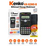 Kenko KK-82MS-B Bilimsel Hesap Makinesi 12 Haneli 240 Fonksiyonlu 2 Satır Üniversite Sınav Makinesi Extra Pilli 4 Adet