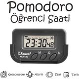 Kenko Pomodoro Öğrenci Saati KK-613D Kronometreli Özellikli Çalışma Saati - Siyah