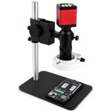 Kenly 13MP HD Endüstriyel Mikroskop Kamera 60FPS, 130X C-Mount Lens, 56 LED Halka Işık, HDMI VGA Çıkış, Metal Standlı Profesyonel Mikroskop Seti