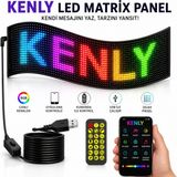 Kenly 35X10 cm Programlanabilir LED Matrix Kayan Yazı Paneli – 20X64 Pixel, Bluetooth Uygulama Kontrollü, Emoji & Animasyon Destekli Rgb LED Tabela - 35 x 10 cm - Siyah