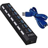 Kenly 7 Port USB 3.0 Hub, Aç-Kapa Tuşlu, 5Gbps Yüksek Hızlı USB Çoklayıcı, PC ve Laptop Uyumlu
