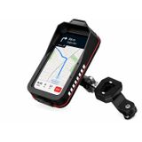 Kenly Bisiklet ve Motosiklet Gidon Telefon Tutucu Çanta Su Geçirmez Dokunmatik Ekranlı 360° Döner Telefon Montaj Aparatı Siyah-Kırmızı
