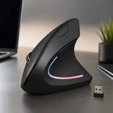 Kenly Ergonomik Dikey Kablosuz Mouse, Sessiz Tıklama, Bilek Dostu, USB Alıcılı Vertical Mouse - Siyah