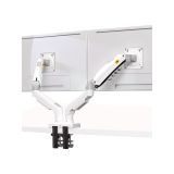 Kenly NB F160 Beyaz Çift Kol Monitör Standı 17–27 İnç | Gazlı Yaylı Amortisörlü, 2–9 kg, VESA 75x75 / 100x100