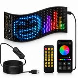 Kenly Programlanabilir LED Tabela 17x7 cm, Kayan Yazı ve Emoji LED Ekran, Bluetooth Uygulama Kontrollü RGB Panel, USB Güçlü Dekoratif Işıklı Tabela