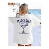 kenoger Kadın Margarita Baskılı Oversize Bisiklet Yaka T-shirt