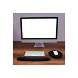 Kenpool 2 lİ Set Yuvarlak + Çubuk Klavye Bilek Destekli Mouse Pad Siyah Bilekli Fare Mat Bilgisayar