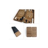 Kenpool 2026 Tavla Seyahat Mini Mobil Çanta Cep Kamp Piknik Kafe Tavla Seti 24 X 12 Cm CEVİZ İnce Desenli