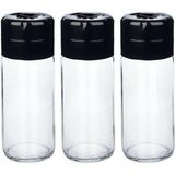 kenpool 3lü Baharat Takımı Cam Tuzluk Biberlik Star Baharatlık - Şeffaf - 245 ml
