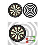 Kenpool 4 Oklu Ahşap Gövdeli Yuvarlak Çift Taraflı Dart Seti 28 Cm Ok Çocuk Yetişkin Ofis Ev Atma Oyunu