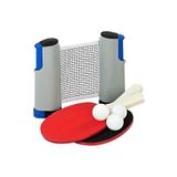 Kenpool Açılır Kapanır Ayarlı Eğitim Aksesuarları Spor Egzersiz Masa Tenisi File 2 Raket 3 Top Set