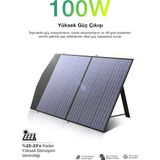 Kensa 100W Katlanabilir Monokristal Güneş Paneli - Taşınabilir Güç Istasyonu ve Karavan Uyumlu Solar Şarj Cihazı (Su Geçirmez) - Standlı ve Çanta Tasarımlı Taşınabilir Güç Kaynağı - Kps-01