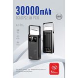 Kensa 30.000 Mah Outdoor LED Işıklı Hızlı Şarj Powerbank – Usb-C & Çoklu Cihaz Desteği - Siyah