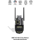 Kensa 4mp 4g Wi-Fi Dış Mekan Güvenlik Kamerası – Çift Kameralı Ptz & Bullet Gece Görüşlü – Uzaktan Izleme Özellikli - Gri - Siyah