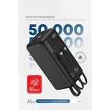 Kensa 50.000 mAh Dijital Göstergeli Dahili Çoklu Kablolu Powerbank – Süper Hızlı Şarj Taşınabilir Şarj