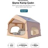 Kensa 6 Kişilik 4 Mevsim Su Geçirmez Şişme Kamp Çadırı 210D Oxford Kumaş 8 M2 310X245X142 cm - Bej