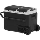 Kensa 60 Litre Çift Bölmeli Kompresörlü Araç Buzdolabı - -20°c Dondurucu & Soğutucu, 12V/24V/220V Uyumlu, Dijital Ekranlı, Tekerlekli ve Çekme Kollu Taşınabilir Büyük Boy Kamp Buzdolabı - Siyah - 60 lt
