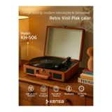 Kensa Bluetooth Retro Pikap – 33/45/78 Rpm Plak Çalar Taşınabilir Çanta Tasarım, USB & Aux Destekli