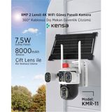 Kensa Güneş Enerjili Wifi Güvenlik Kamerası – 2k 2560×1440P, 8000MAH, Gece Görüş + Hareket Algılama - Beyaz