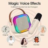 Kensa Kablosuz Mikrofonlu Karaoke Makinesi Taşınabilir Bluetooth Hoparlör Seti Bas Tiz Ayarlı 10.7X9X8 cm - renk