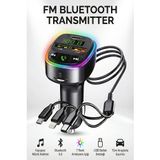 Kensa Kensaşarj Bluetooth Fm Transmitter 3 Usb Portlu Süper Hızlı Araç Şarj Cihazı