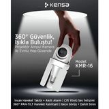 Kensa Kmr-16 360° Projektör Ampul Güvenlik Kamerası | Wi-Fi | Gece Görüş | Hareket Takip | Çift Yönlü Ses - Beyaz