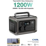 Kensa Kot-08 1200W Saf Sinüs Inverter Taşınabilir Güç Istasyonu - 299WH Lifepo4 Batarya - Solar Güç Kaynağı Ups Jeneratör - Lifepo4 Batarya - Hızlı Şarjlı Güneş Paneli Uyumlu Jeneratör