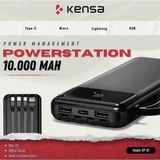 Kensa KP-87 Kendinden Kablolu 10.000 Mah Powerbank - Siyah