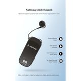 Kensa Makaralı Kulaklık Bluetooth 6.0 | 20 Saat Konuşma | Dijital Ekran | Titreşimli | Hızlı Şarjlı - Siyah