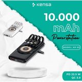 Kensa Powerbank Yeni Nesil 10.000 Mah Pd Özellikli Kablolu ve Kablosuz Dijital Göstergeli Ultra Güçlü - Beyaz