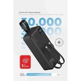 Kensa Taşınabilir 30.000 Mah Powerbank | 22.5W Pd Hızlı Şarj, LED Gösterge, Type-C & Ios - Siyah