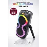 Kensa Taşınabilir Mikrofonlu 40W LED Işıklı Bluetooth Hoparlör Seti - Siyah
