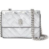 Kensington Quilted Micro Shoulder Bag 16X10 Cm, Deri Zincir Askılı Çanta - Silver