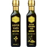 Kent Bahçesi Aspir Yağı + Keten Tohumu Yağı 250 ml - Soğuk Sıkım Damlalıklı