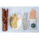 Kent Bahçesi Tütsü Seti - White Sage Beyaz Adaçayı Palo Santo Tütsülük - Antik Beyaz