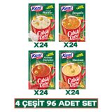 Kent Boringer Çabuk Çorba Çeşitleri 96 Adet (4 Farklı Lezzet x 24’lü Paket)