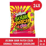 Kent Jelibon Sour Patch Çilek Aromalı Yumuşak Şekerleme 80 gr - 24 Adet