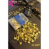 Kent Pazarı Mini Çatal Iğne–50 Adet | 2 Cm | Sarı Renk Çengelli-kancalı Iğne | Pratik Ve Dayanıklı Sabitleyici