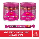 Kent Tofita Yumi Çilek Aromalı Şekerleme 120'li Kavanoz - 2 Adet - 6,7 gr