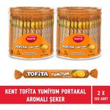 Kent Tofita Yumi Portakal Aromalı Şekerleme 120'li Kavanoz - 2 Adet - 6,7 gr