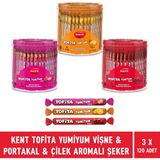 Kent Tofita Yumi Portakal & Çilek & Vişne Aromalı Şekerleme 120'li Kavanoz - 3 Adet - 6,7 gr