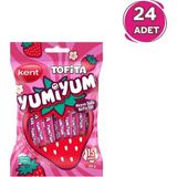 Kent Tofita Yumiyum Çilek Aromalı Şeker 100 G - 24 Adet