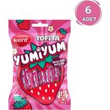Kent Tofita Yumiyum Çilek Aromalı Şeker 100 G - 6 Poşet - 6 Adet