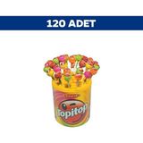 Kent Topitop 11 gr x 120 Adet Limon, Portakal, Elma ve Çilek Aromalı Şekerleme Çocuklar İçin