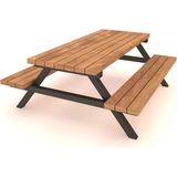 Kent Ve Bahçe Mobilyaları Ahşap Piknik Masası, Metal Gövdeli 180 Cm